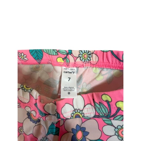 Carter's Leggings Girls7 Pink with Flowers Pull-on New w/ Tag - Picture 4 of 5